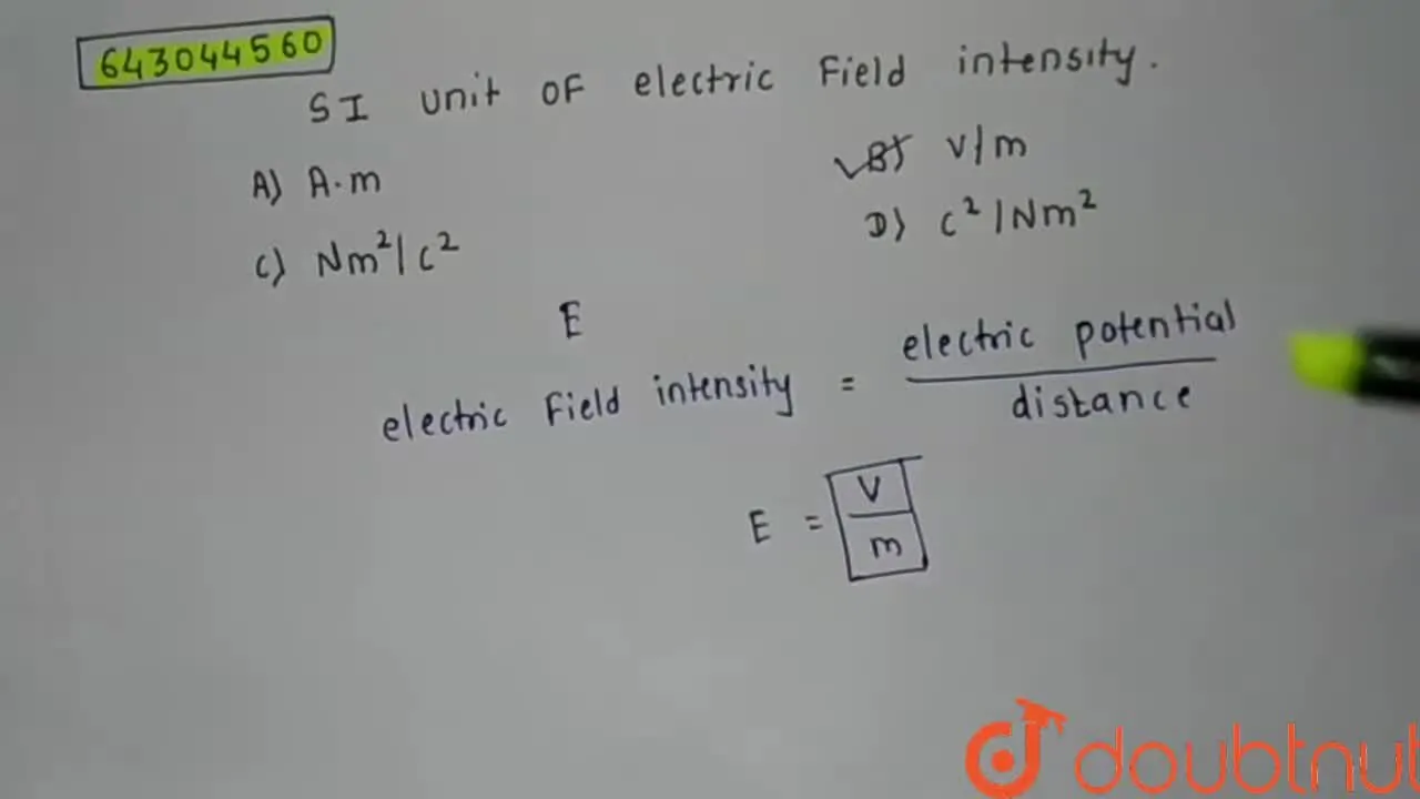 [Marathi] SI unit of electric intensity is
