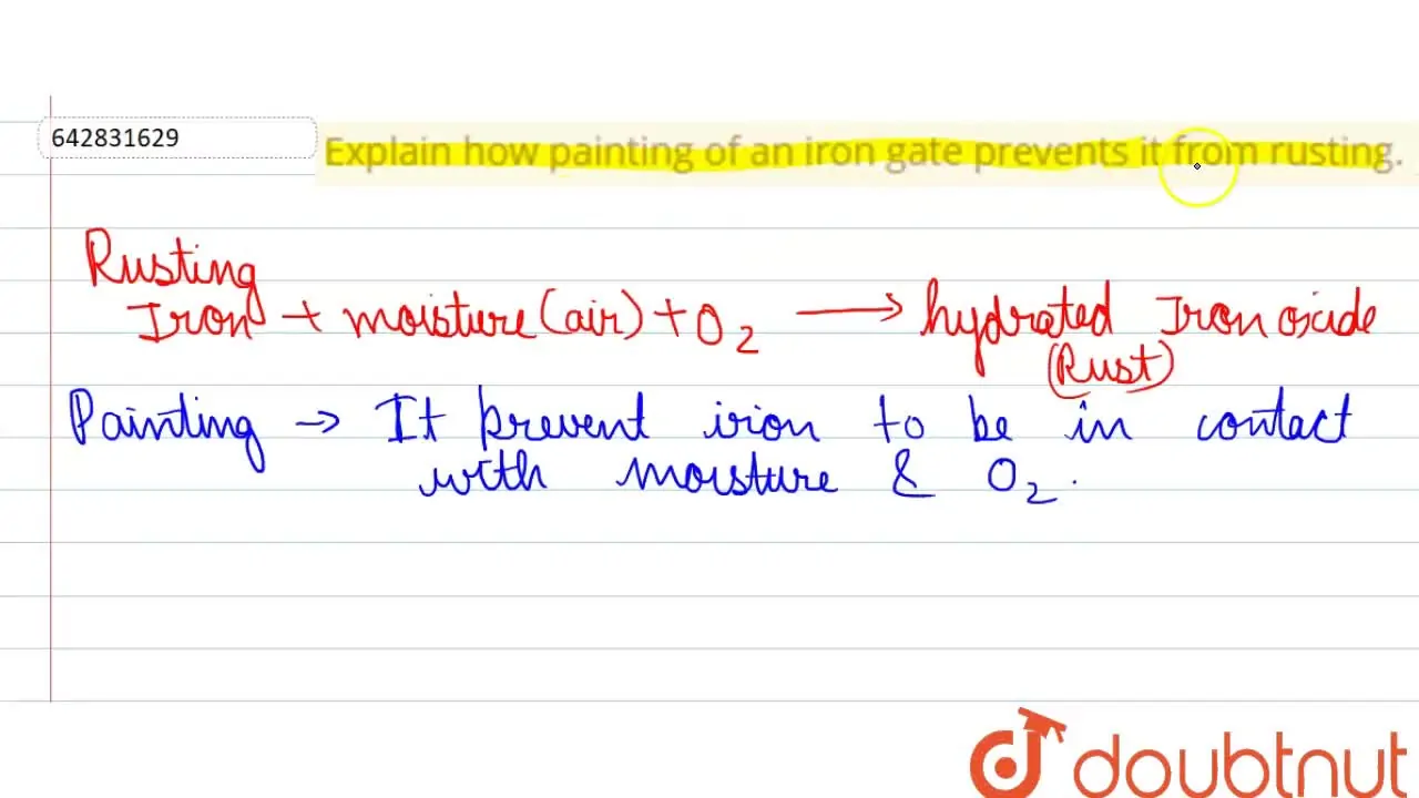 [Punjabi] Explain how painting of an iron gate prevents it from rustin
