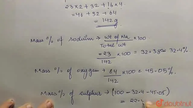 Calculate The Mass Per Cent Of Different Elements Present In Sodium Su 0683