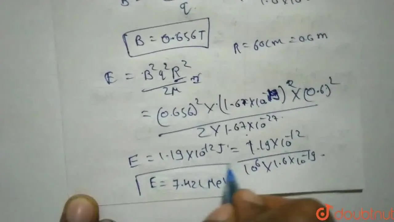 [Gujrati] A cyclotron’s oscillator frequency is 10 MHz. What should be