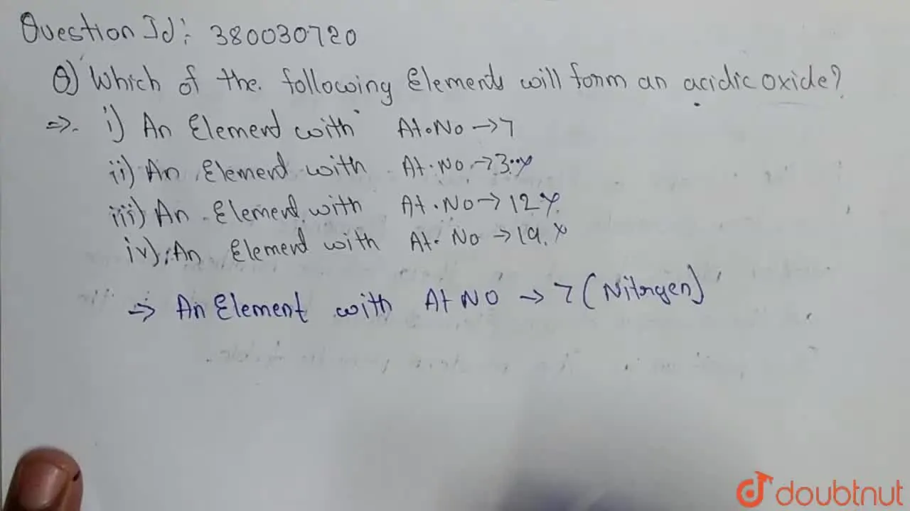 [Kannada] Which of the following elements will form an acidic oxide?