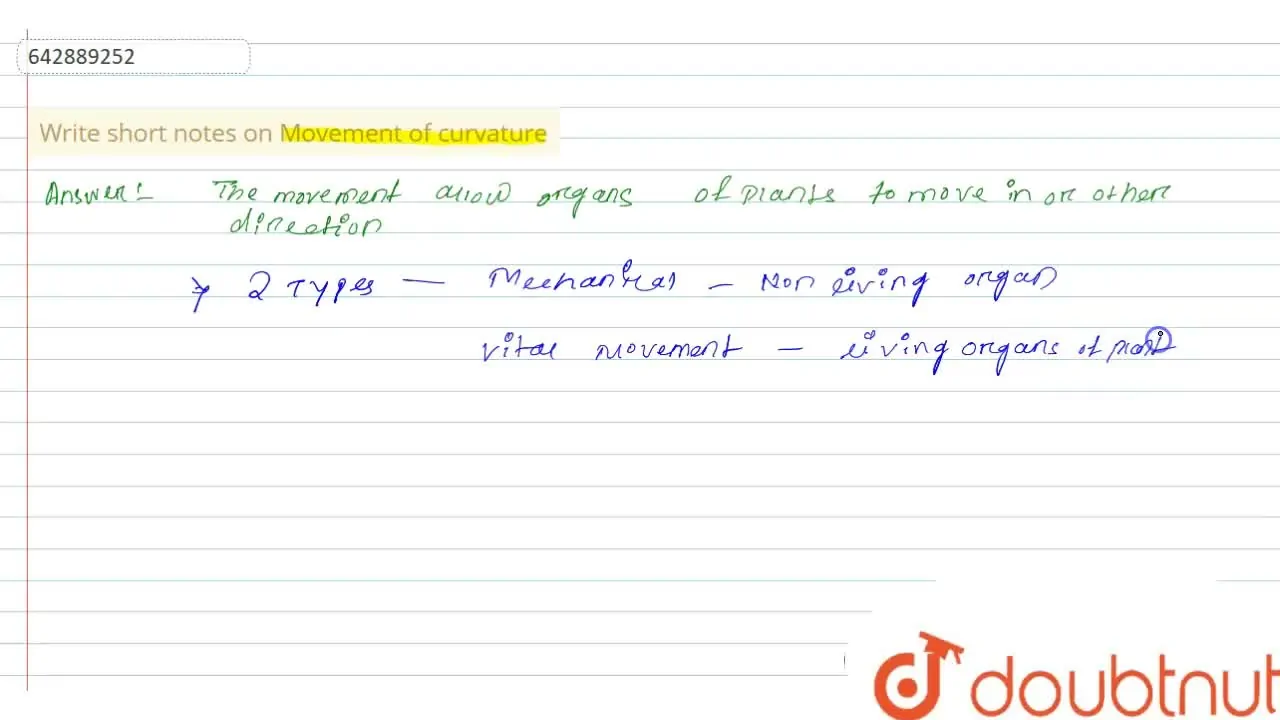 [Odia Solution] Write short notes on Movement of curvature