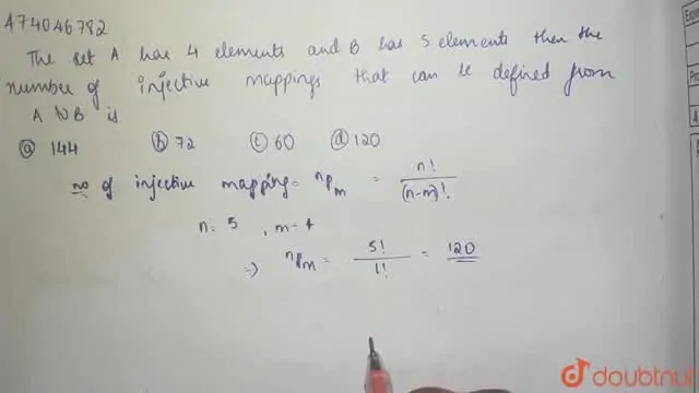 [Kannada] The Set A Has 4 Element And The Set B Has 5 Elements Then Th