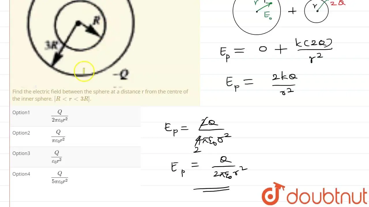 [Telugu] A solid metal sphere of radius R has a charg +2Q. A hollow sp