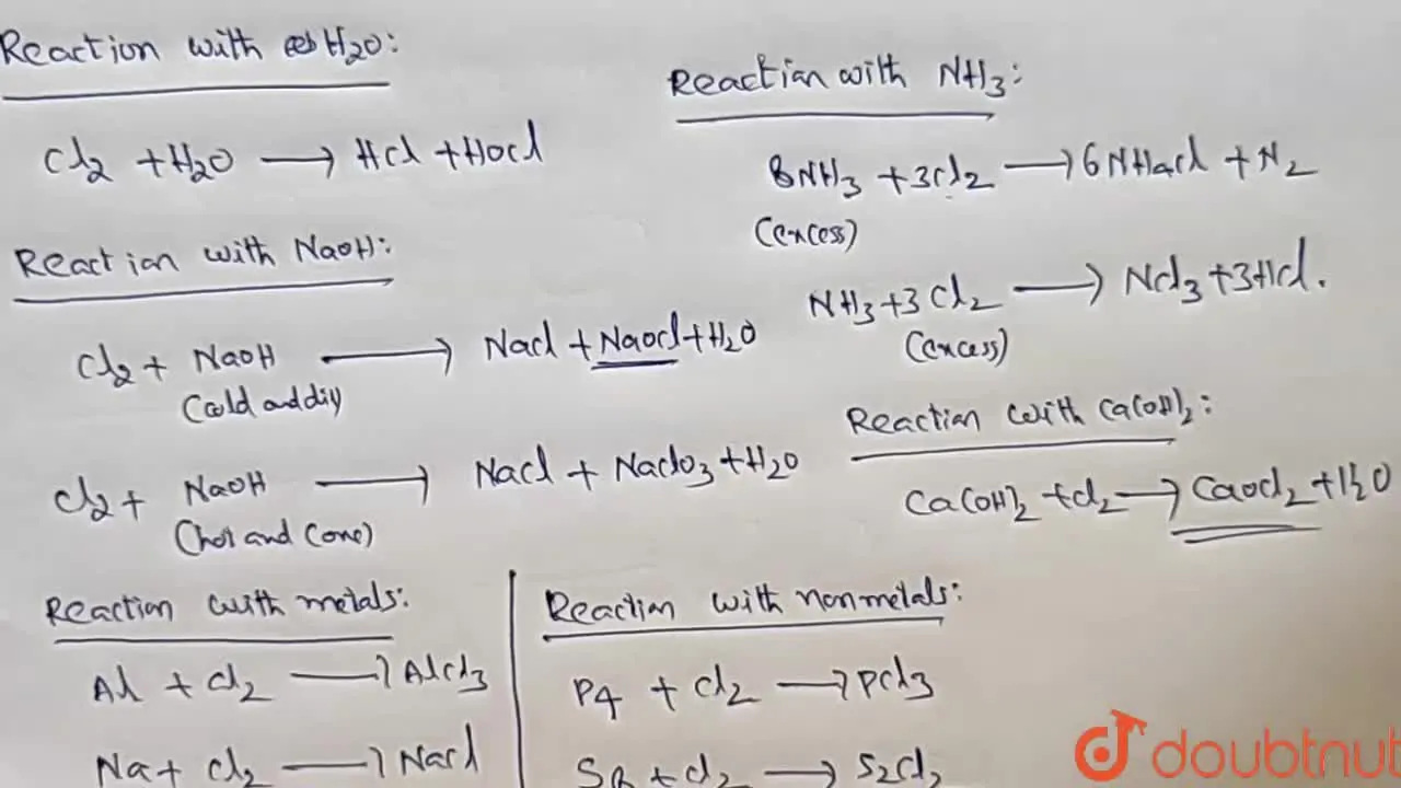 [Telugu] Write the general chemical properties of chlorine.