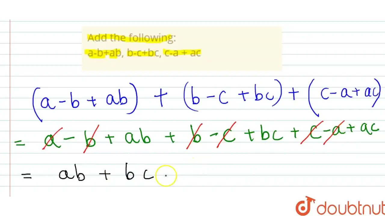 [Assamese] Add The Following: A-b+ab, B-c+bc, C-a + Ac