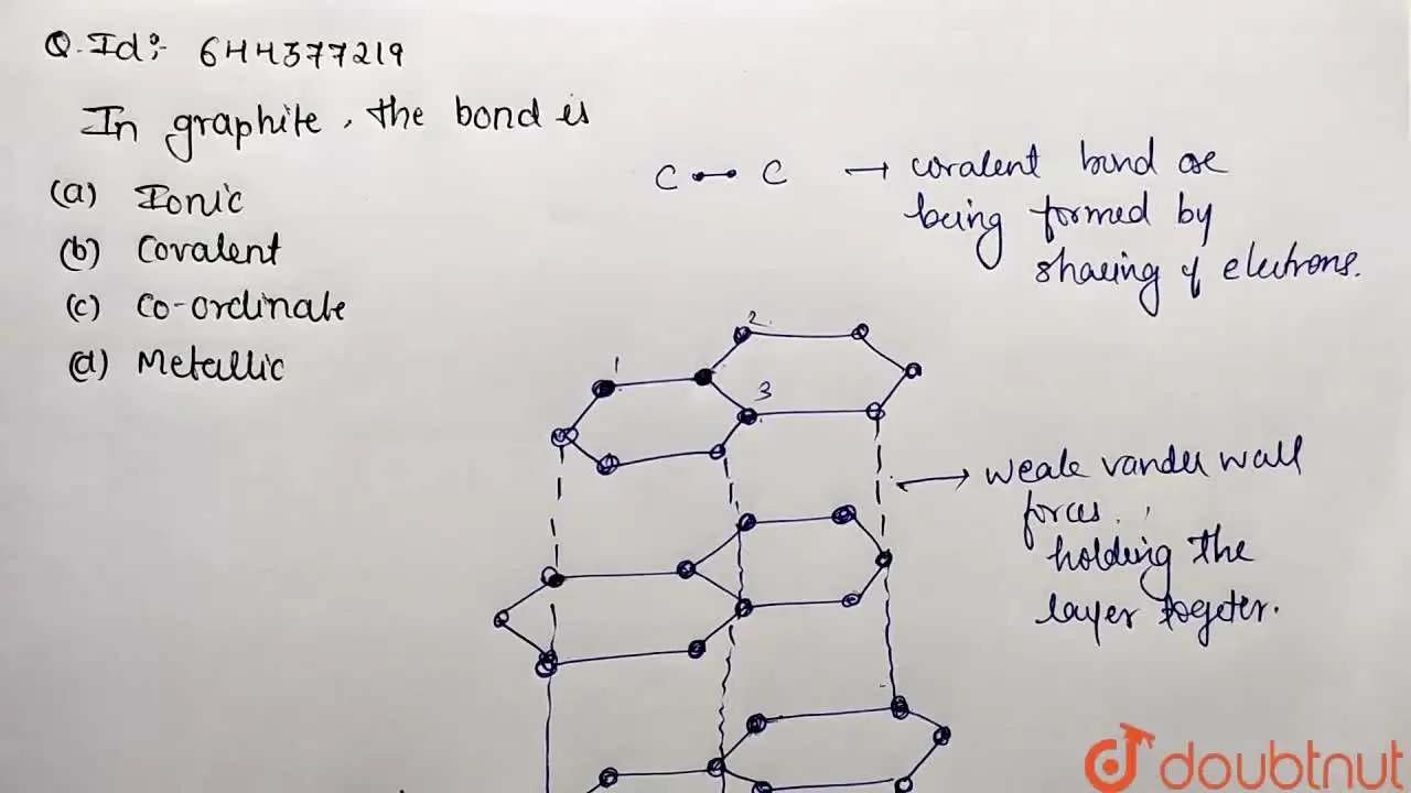 In graphite, the bond is