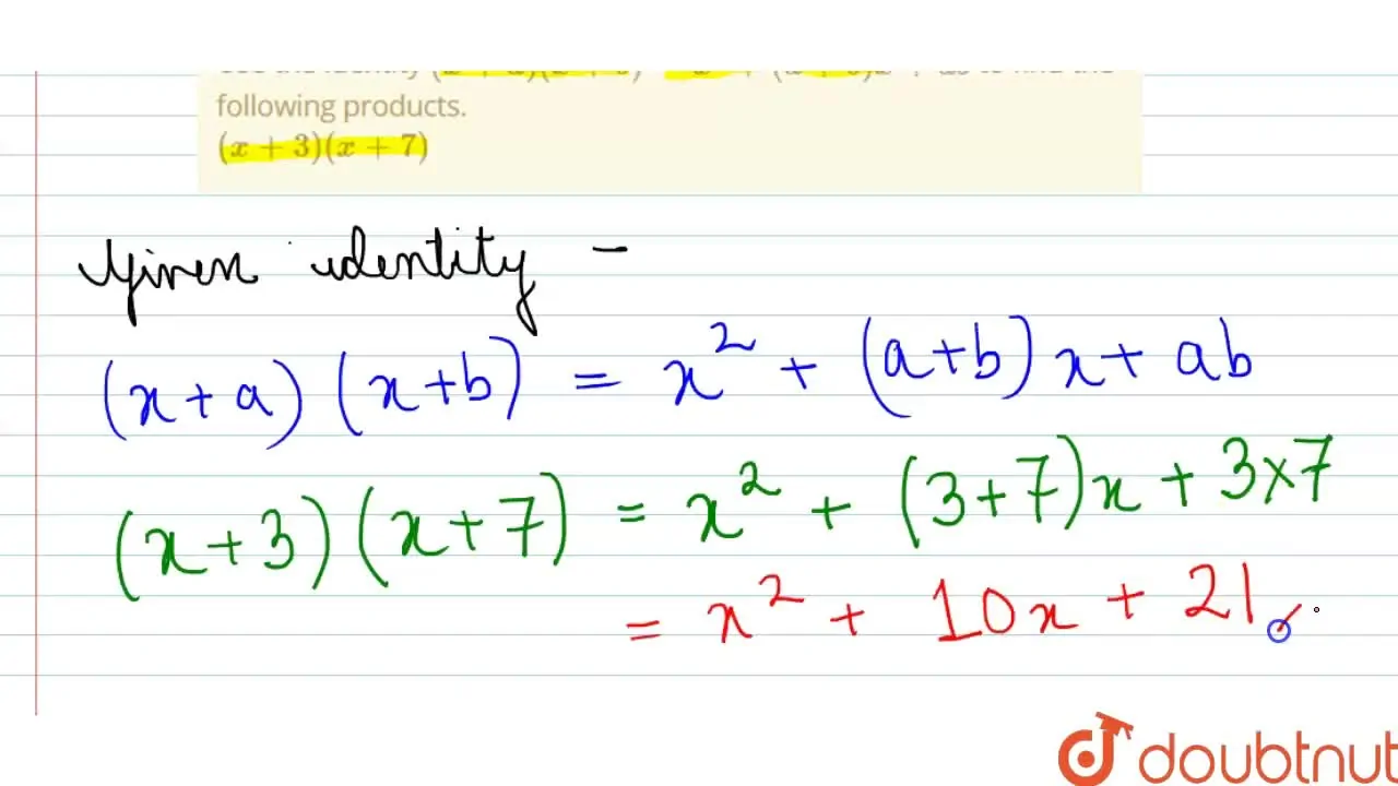 [Assamese] Use The Identity (x+a)(x+b) =x^2 + (a+b)x + Ab To Find The