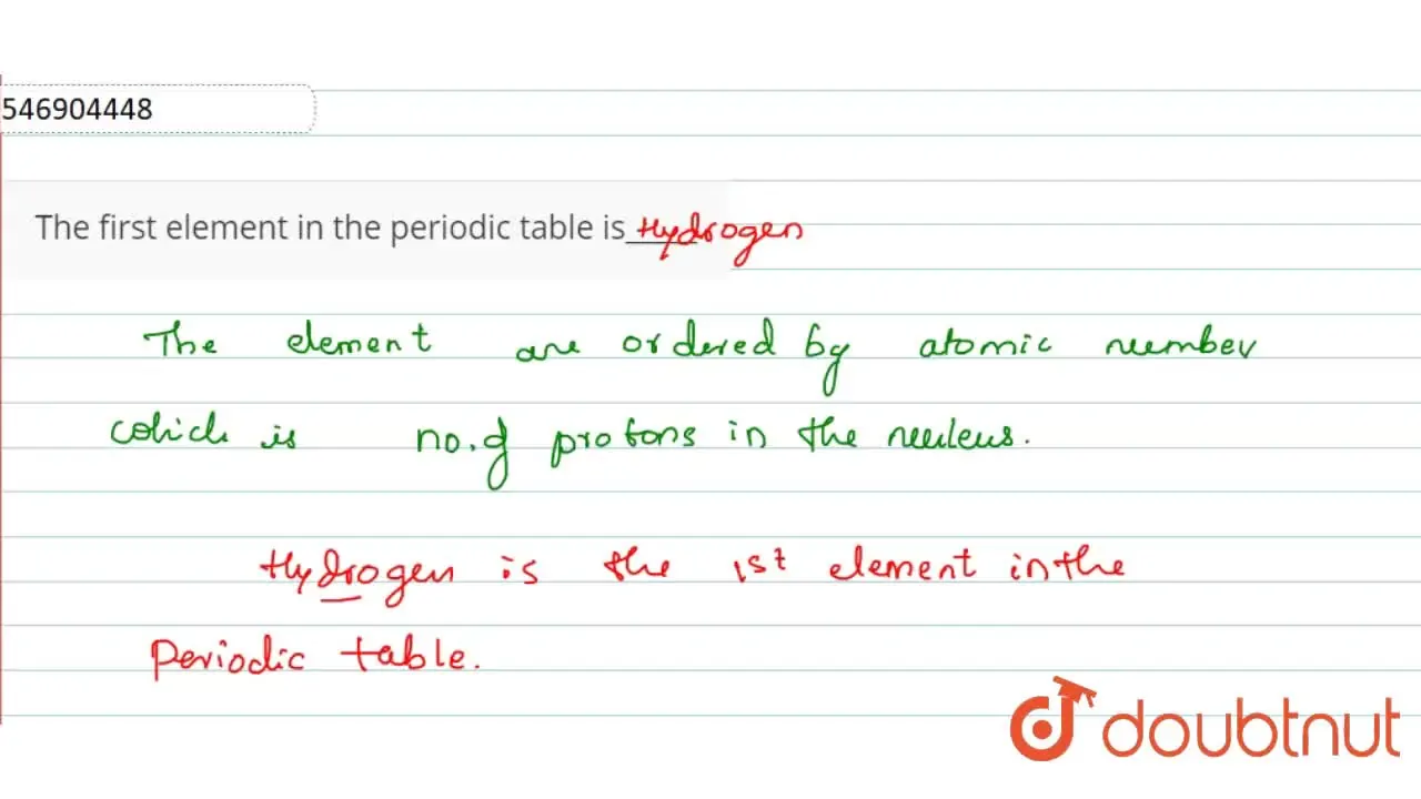 [Kannada] The first element in the periodic table is.