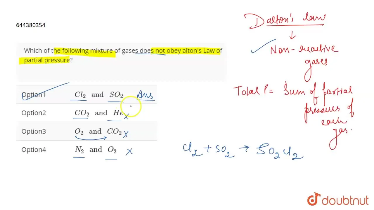Which of the following mixture of gases does not obey alton's Law of p