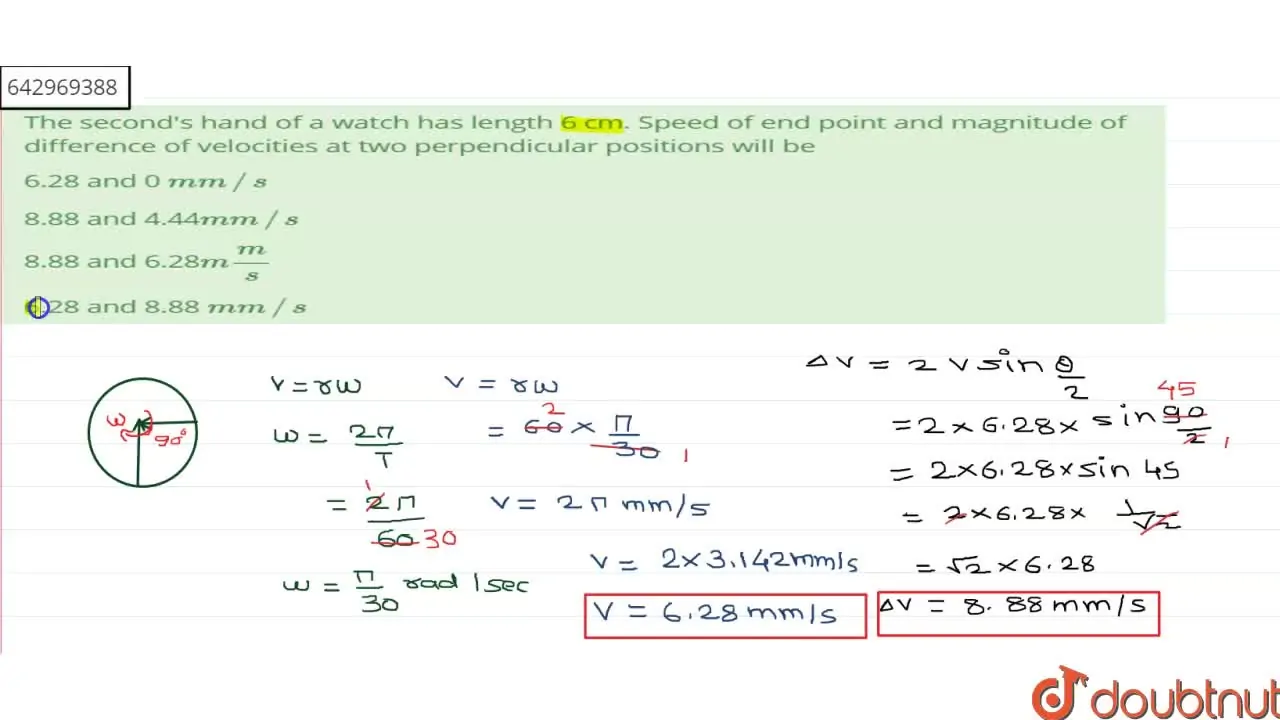 [Marathi] The second's hand of a watch has length 6 cm. Speed of end p