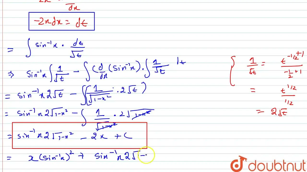 [Punjabi] Integrate the function : (sin^(-1)x)^2