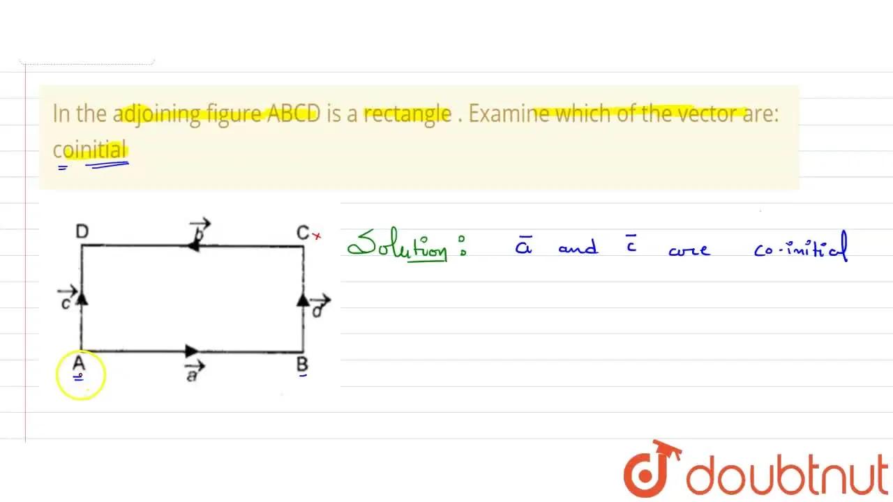 In The Adjoining Figure ABCD Is A Rectangle . Examine Which Of The Vec