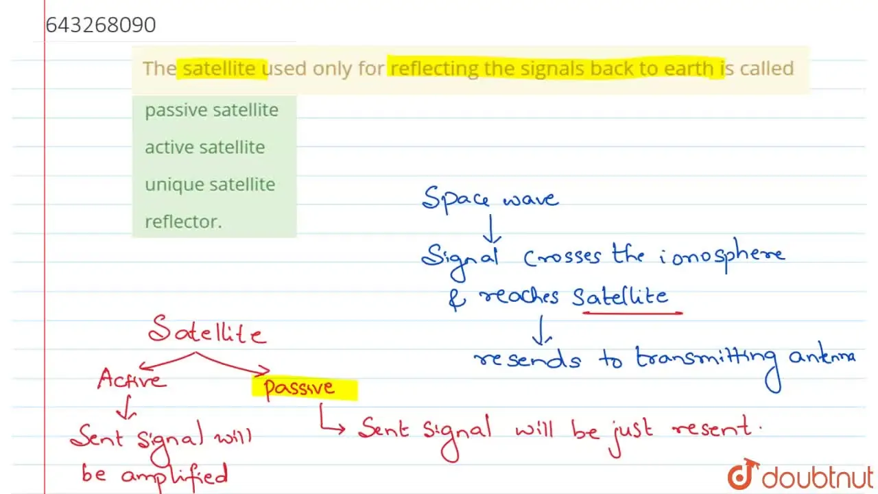 [Kannada] The satellite used only for reflecting the signals back to e
