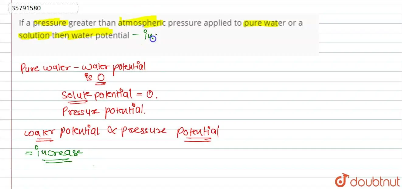 If a pressure greater than atmospheric pressure applied to pure water