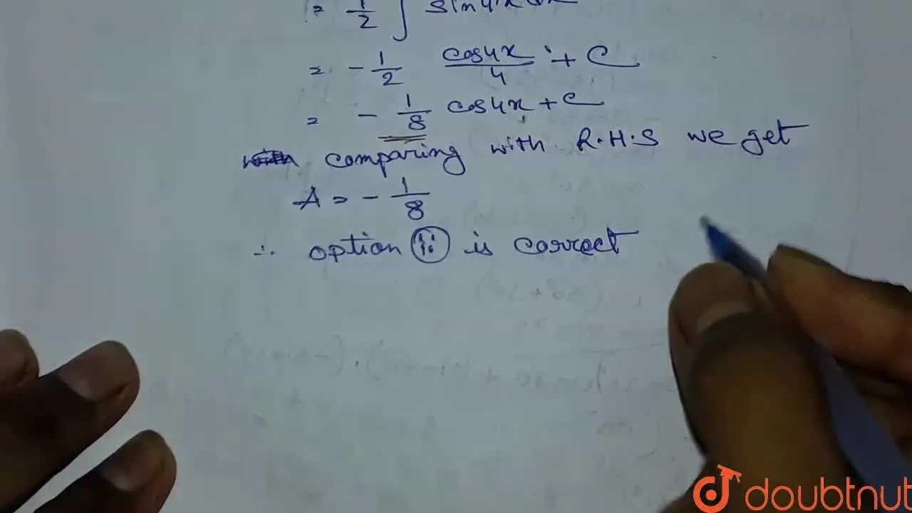 [Bengali] If int (cos 4x + 1)/(cot x tan x) dx = A cos 4x + B, then