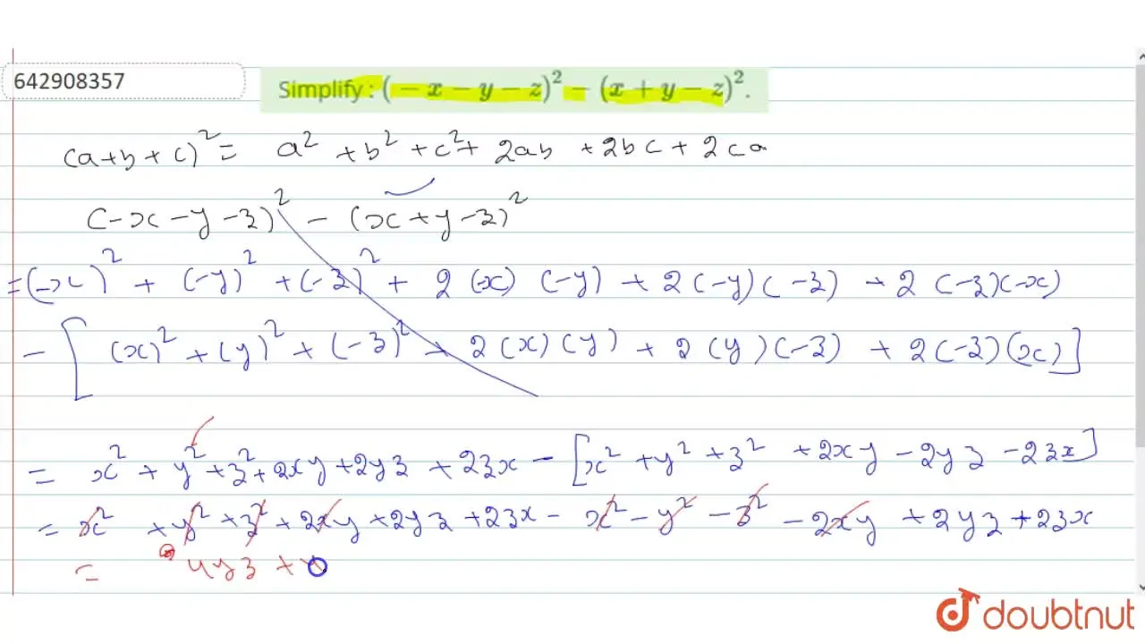 Punjabi Simplify X Y Z2 Xy Z2