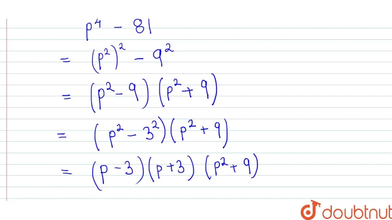 [Assamese] Factorise : P^4 - 81