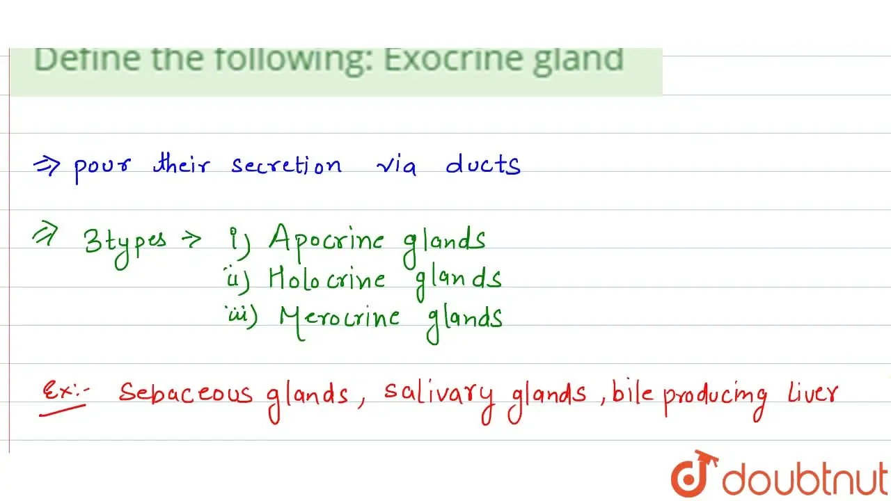 [Punjabi Solution] Define the following Exocrine gland