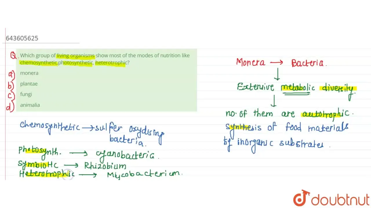 Which group of living organisms show most of the modes of nutrition like  chemosynthetic,photosynthetic, heterotrophic?