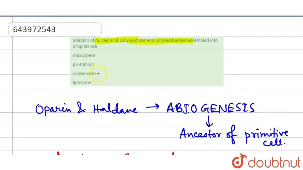 [Bengali Solution] Solution of nucleic acid, polypeptides and polysacc