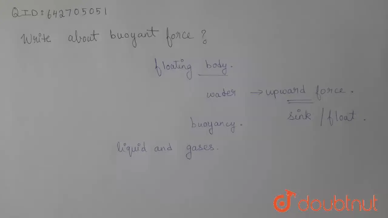 [Tamil] Write about buoyant force.