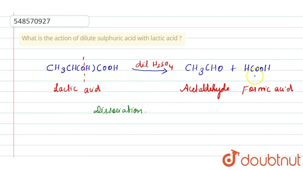 [Tamil] What is the action of dilute sulphuric acid with lactic acid