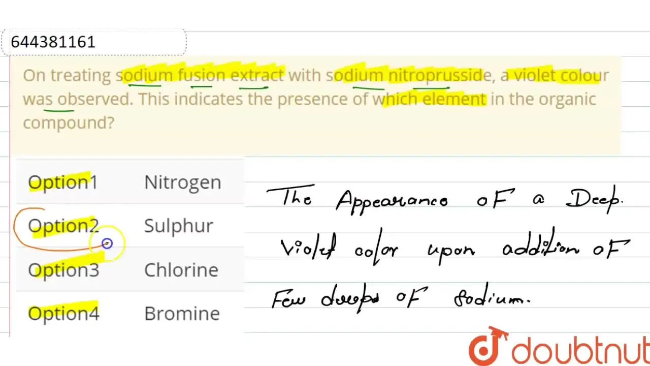 On treating sodium fusion extract with sodium nitroprusside, a violet