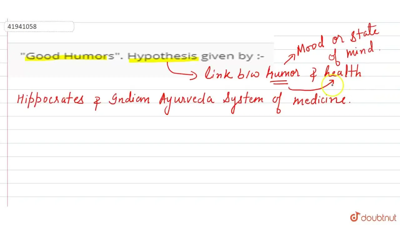 good humor hypothesis was given by