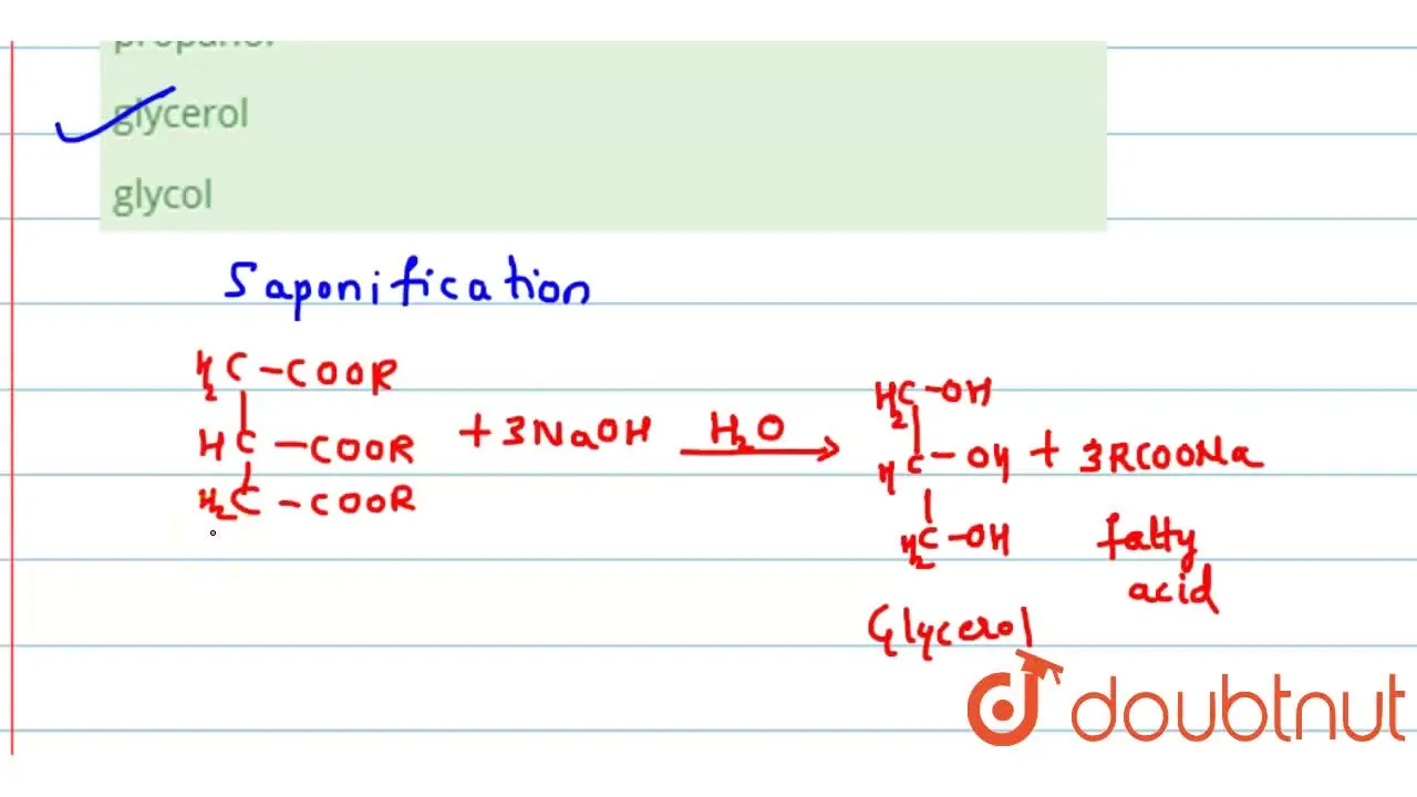 [Kannada] The alcohol obtained by the hydrolysis of oils and fats is