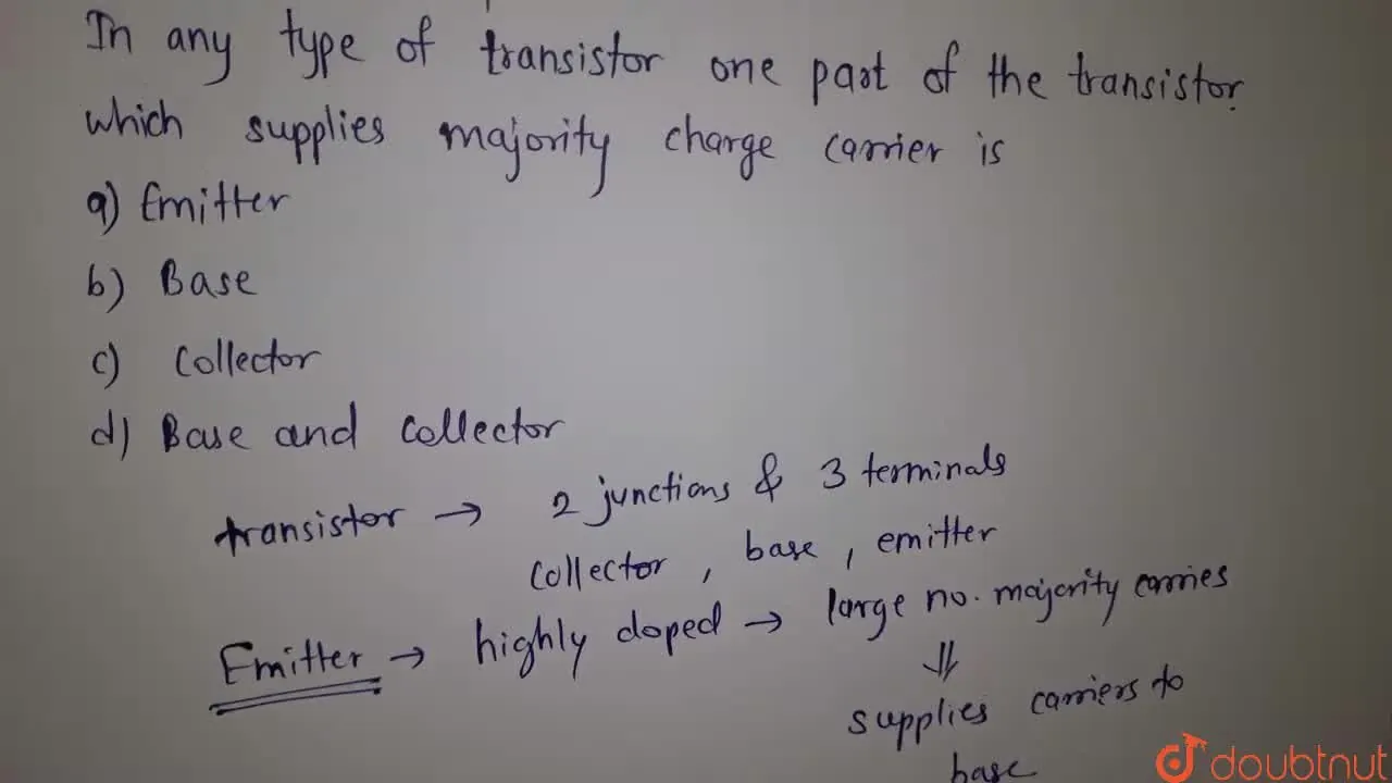 [Marathi] In any type of transistor one part of the transistor which s