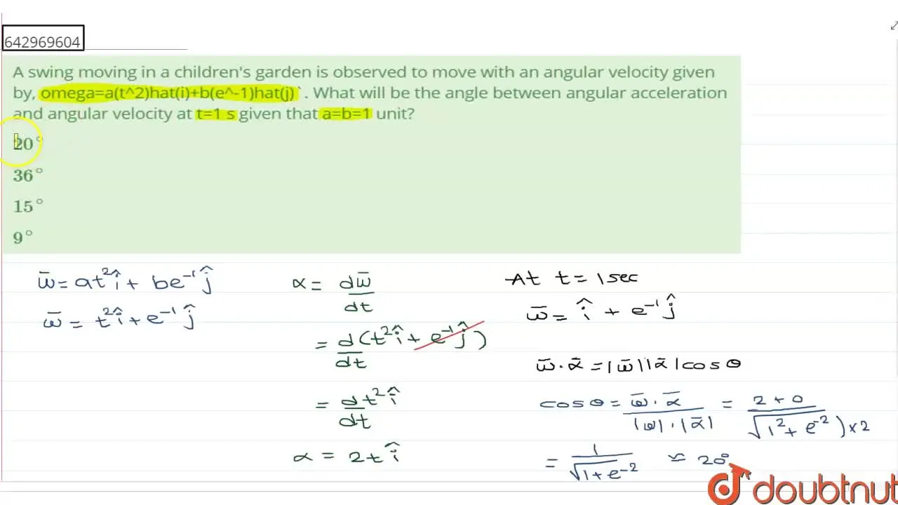 [Marathi] A swing moving in a children's garden is observed to move w