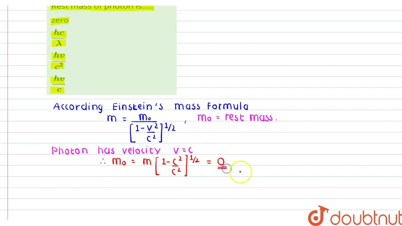 [Gujrati] Rest mass of photon is…..