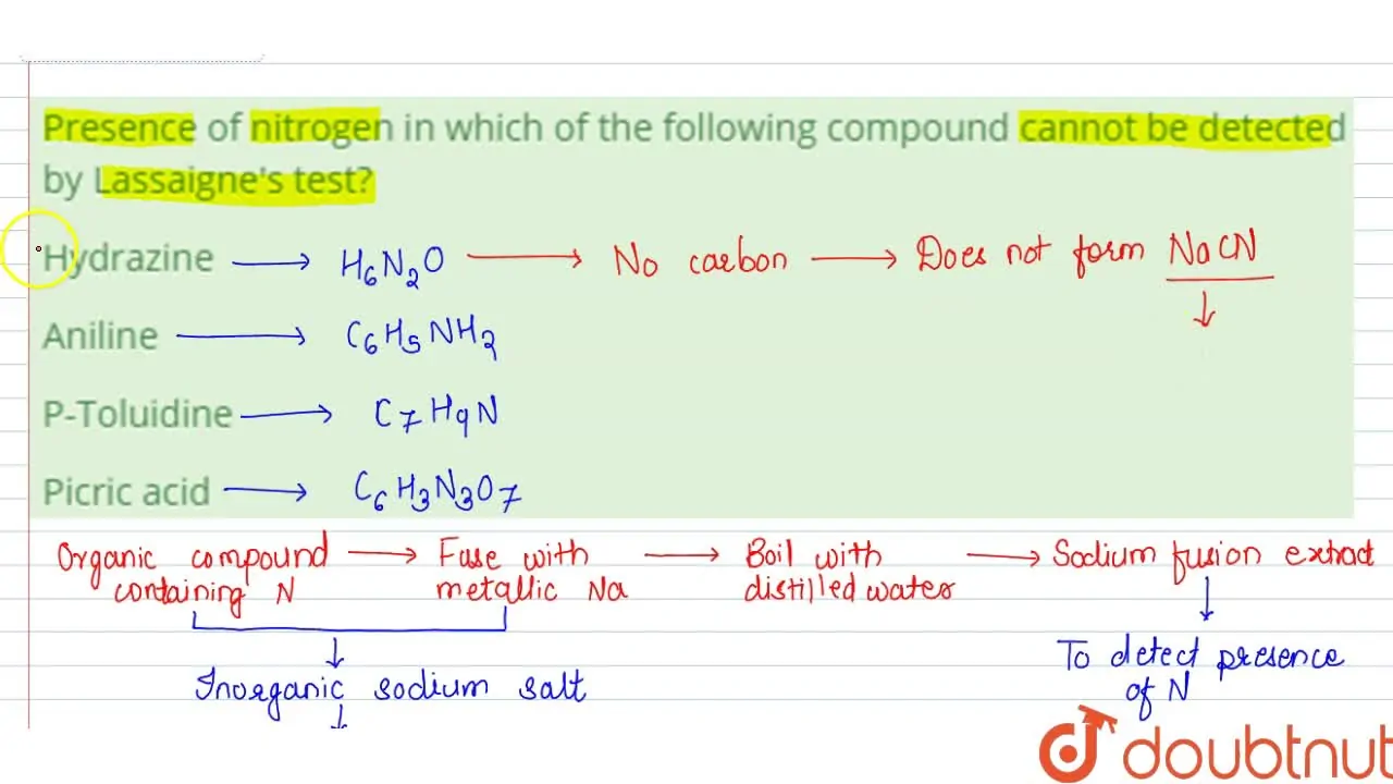 [Marathi] Presence of nitrogen in which of the following compound cann