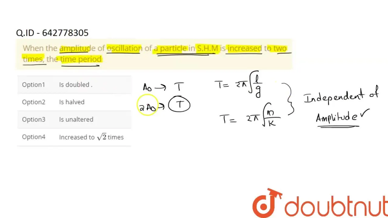 [Telugu] When the amplitude of oscillation of a particle in S.H.M is i