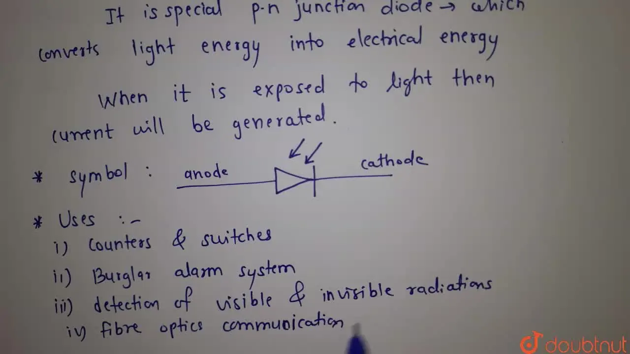 [Marathi] What is photo diode? Draw the symbol and state uses.