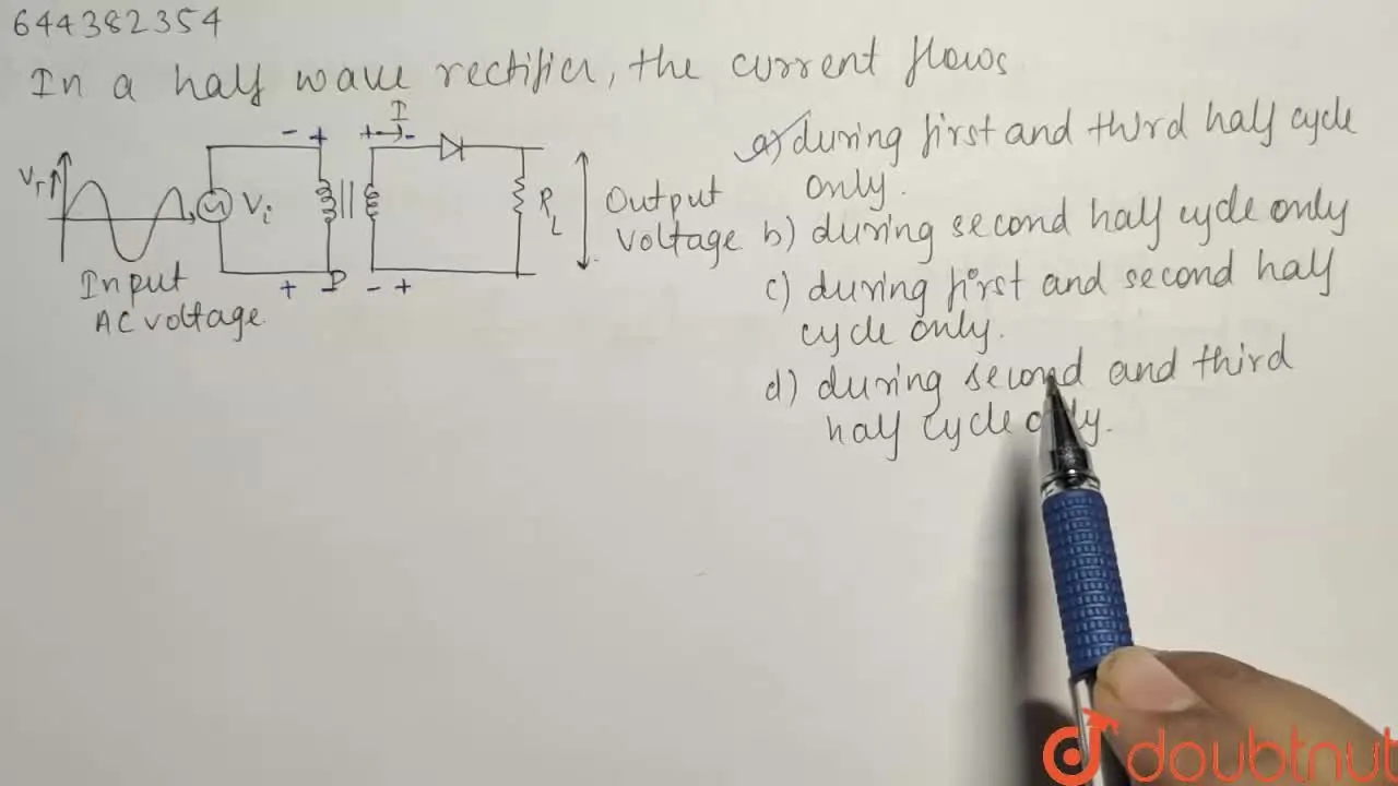 In a half wave rectifier, the current flows
