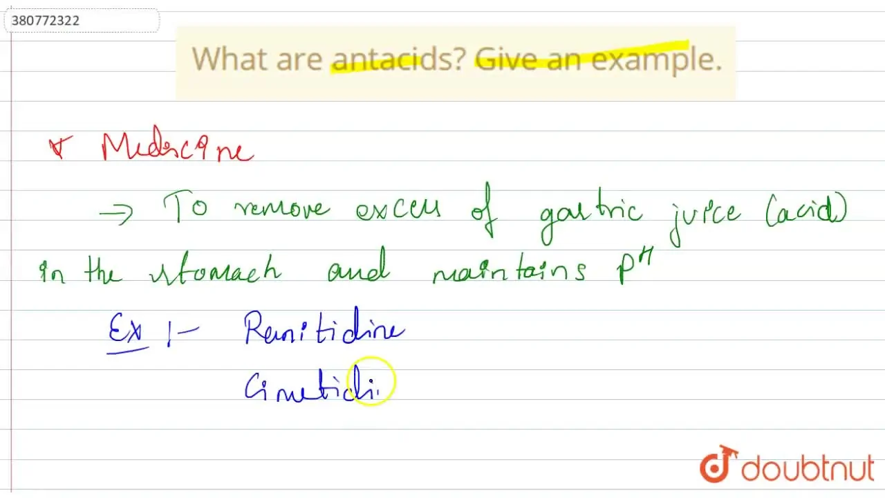 [Kannada] What are antacids? Give an example.