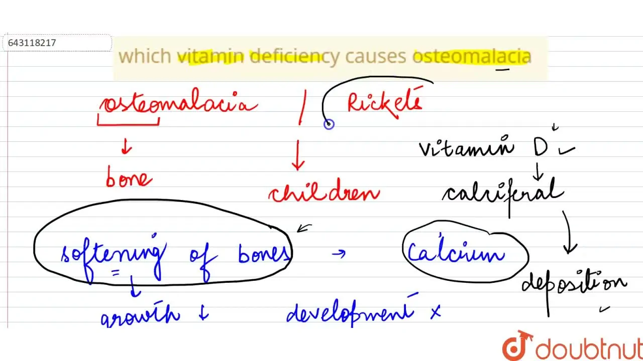 [Bengali Solution] which vitamin deficiency causes osteomalacia