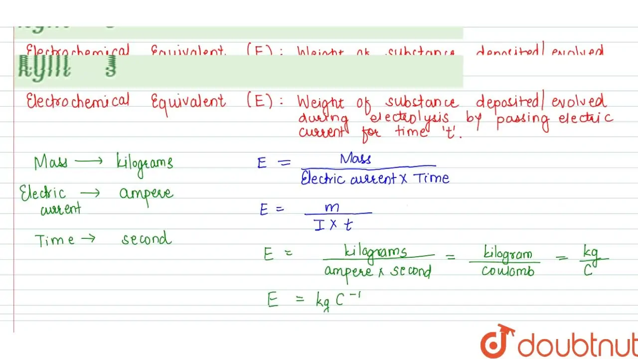 [Marathi] Electrochemical equivalent has unit