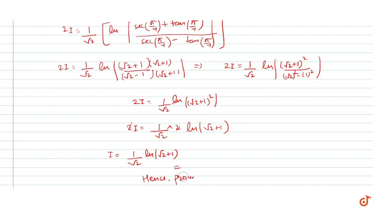 Int0 pi 2 Cos 2x sinx cosx dx 1 sqrt2 log sqrt2 1 int0-pi-2-cos-2x-sinx-cosx-dx-1-sqrt2-log-sqrt2-1
