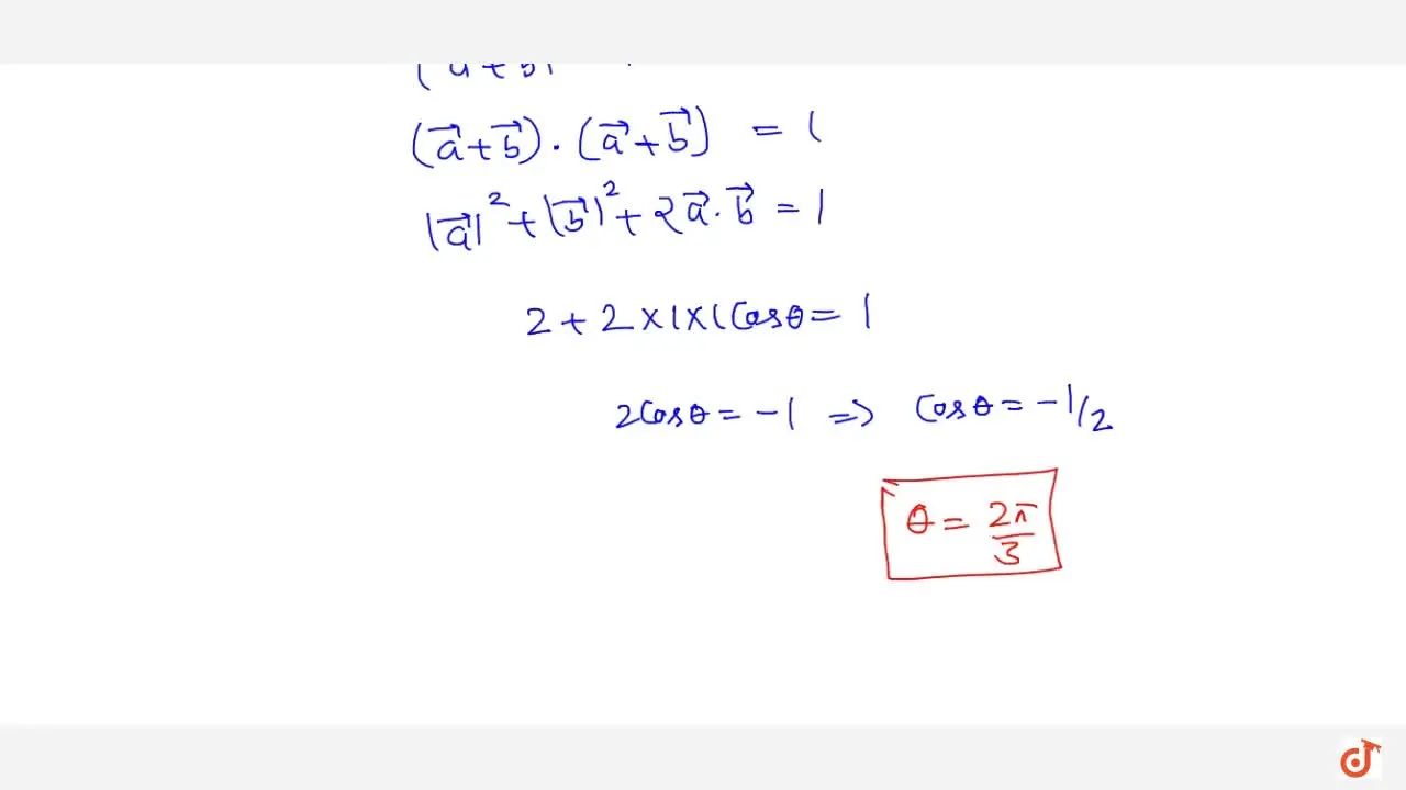 If Vec A\ A N D\ Vec B Are Two Unit Vectors Such That Vec A+ Vec B