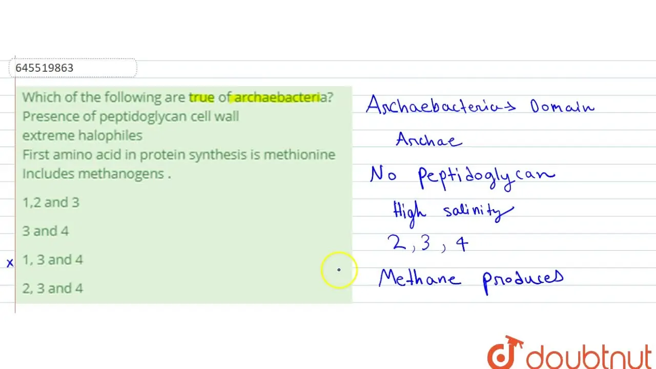 [Bengali Solution] Which of the following are true of archaebacteria?