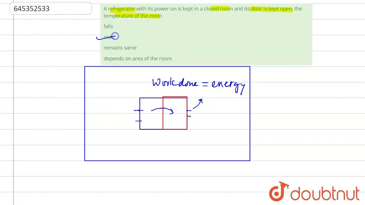 [Marathi] A refrigerator with its power on is kept in a closed room an