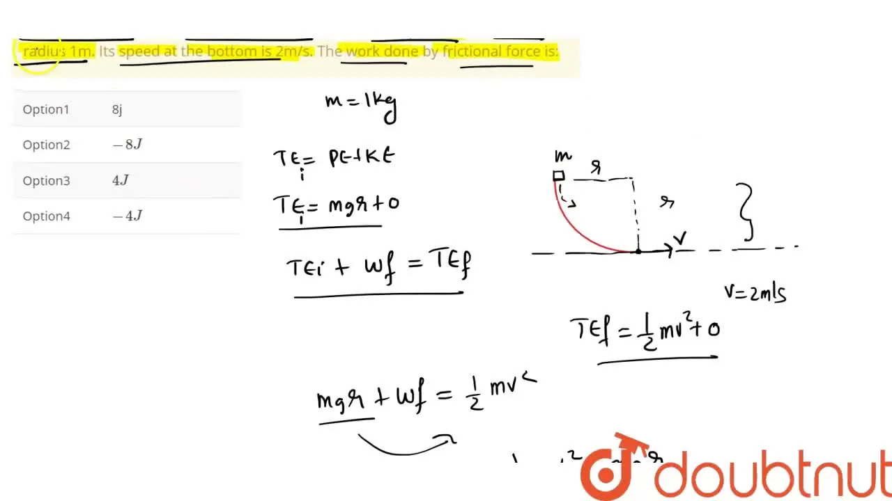 [Telugu] A block of mass 1 slides down a curved track that is one quad