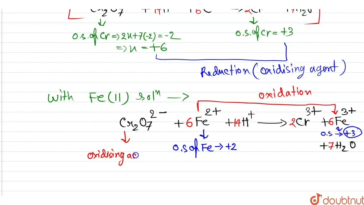 [Assamese] Describe the oxidising action of Potassium dichromate and w