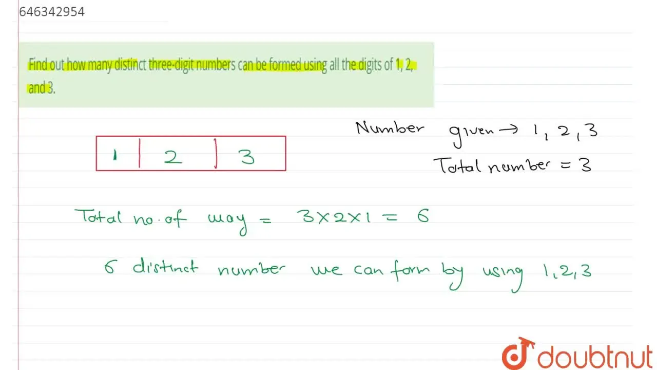 [Punjabi] Find out how many distinct three-digit numbers can be formed