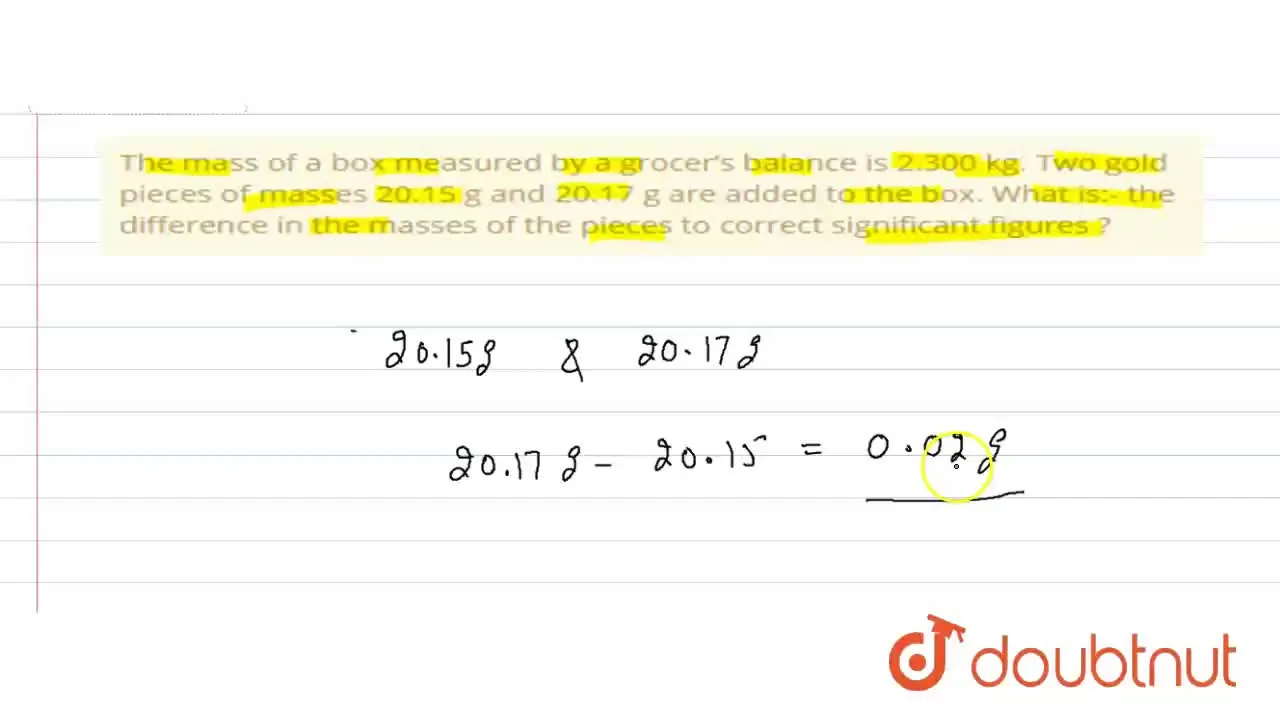 [Punjabi] The mass of a box measured by a grocer’s balance is 2.300 kg