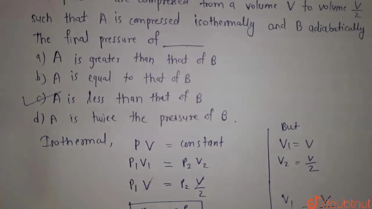 [Marathi] Two Samples A And B Of A Gas Initially Of The Same Temperatu