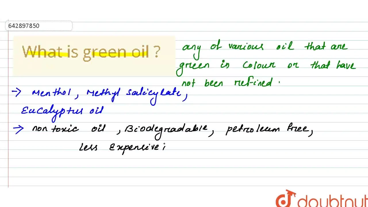 [Odia] What is green oil